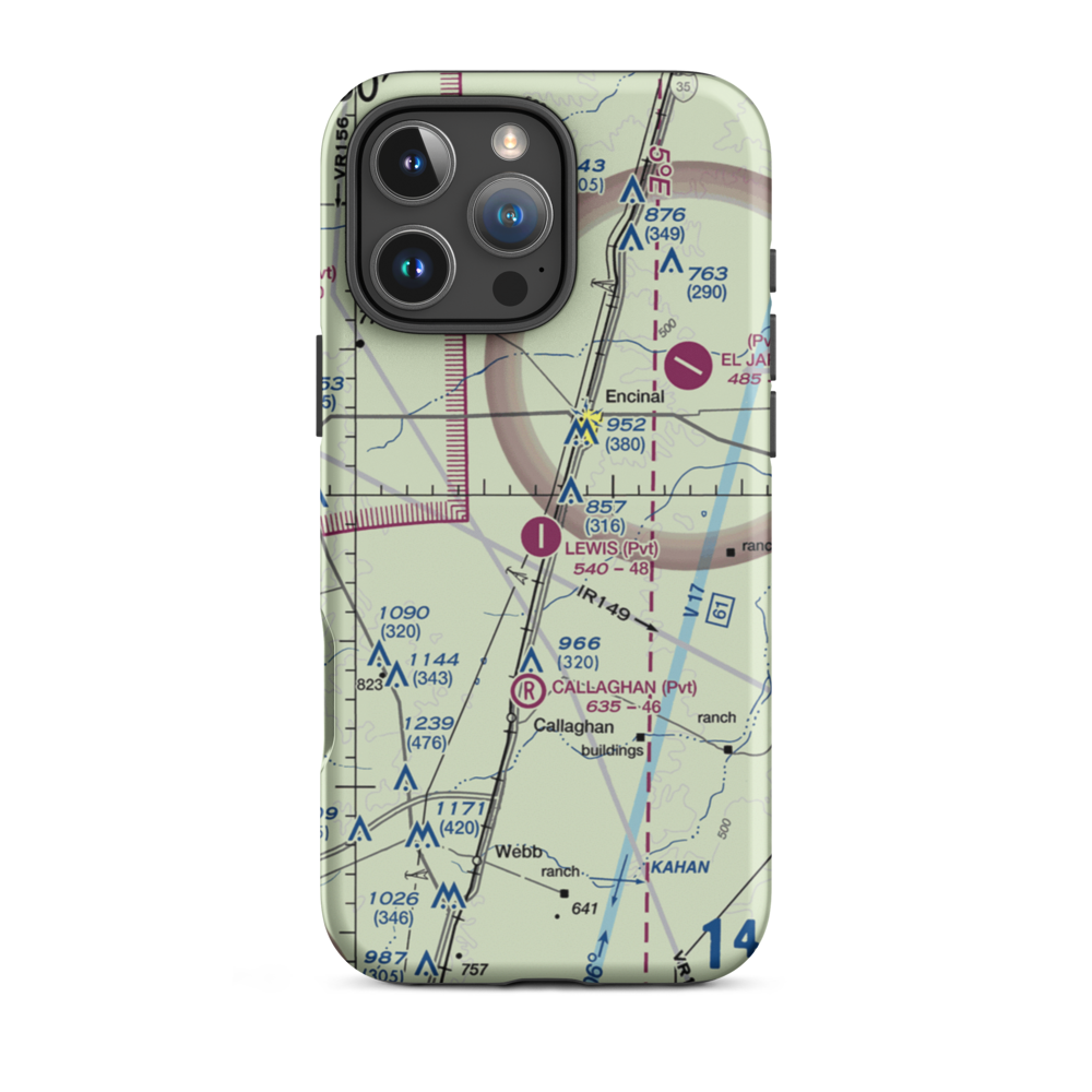 Lewis Ranch Airport (2TX4) VFR Sectional  Tough iPhone Case iPhone 16 Pro Max model shown