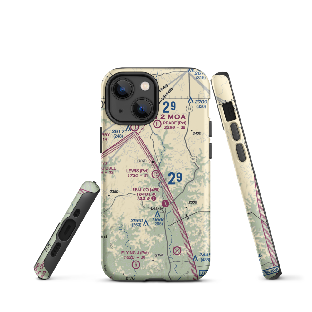 Lewis Ranch Airport (XA31) VFR Sectional  Tough iPhone Case iPhone 13 mini model shown