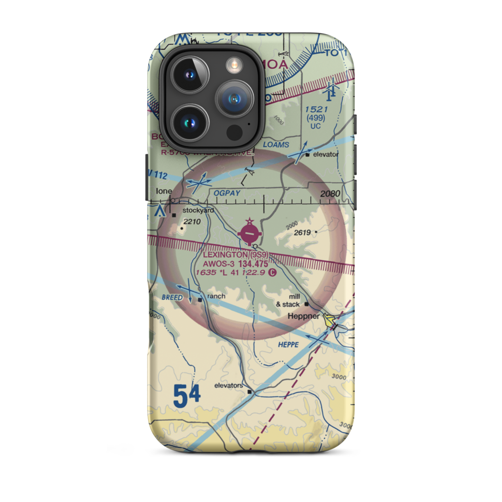 Lexington Airport (9S9) VFR Sectional  Tough iPhone Case iPhone 16 Pro Max model shown