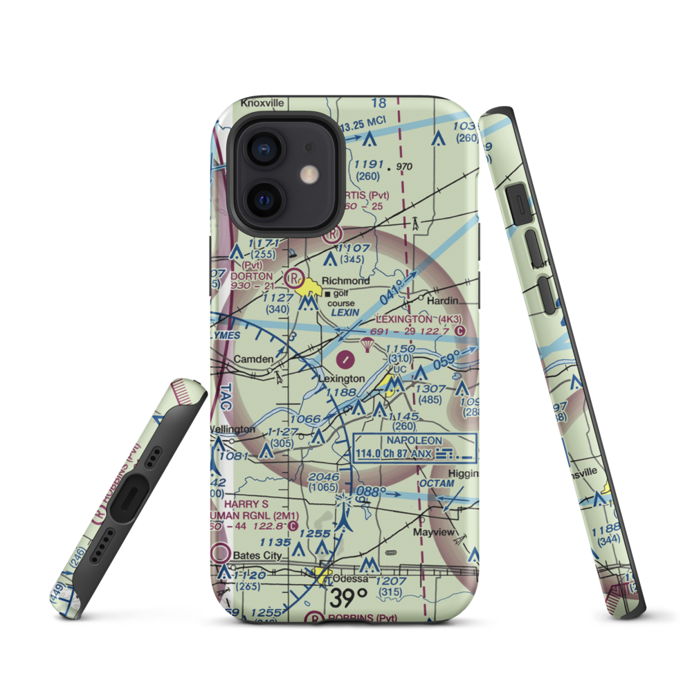 Lexington Municipal Airport (4K3) VFR Sectional  Tough iPhone Case iPhone 12 model shown