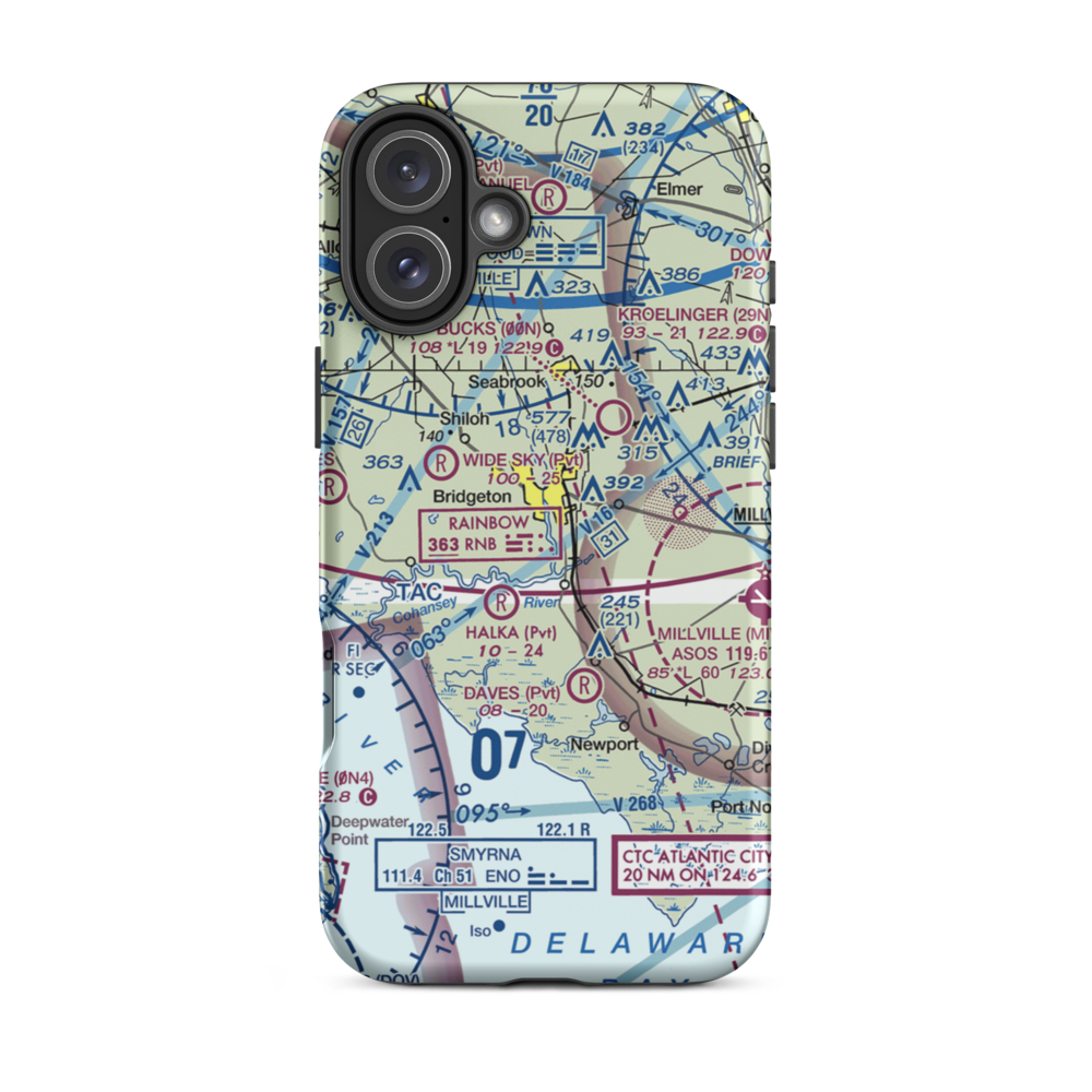 Li Calzi Airport (N50) VFR Sectional  Tough iPhone Case iPhone 16 Plus model shown