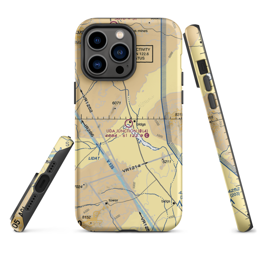 Lida Junction Airport (0L4) VFR Sectional  Tough iPhone Case iPhone 14 Pro Max model shown