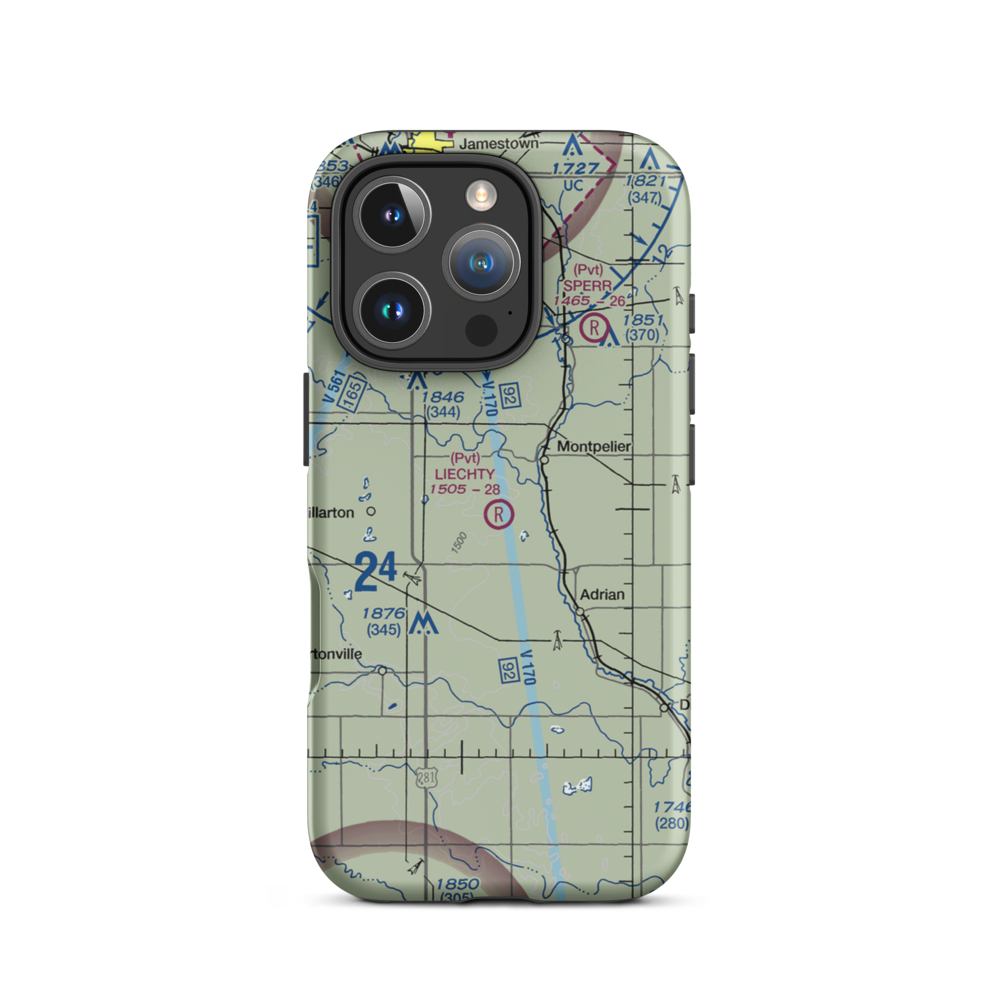 Liechty Farm Airport (8NA5) VFR Sectional  Tough iPhone Case iPhone 16 Pro model shown