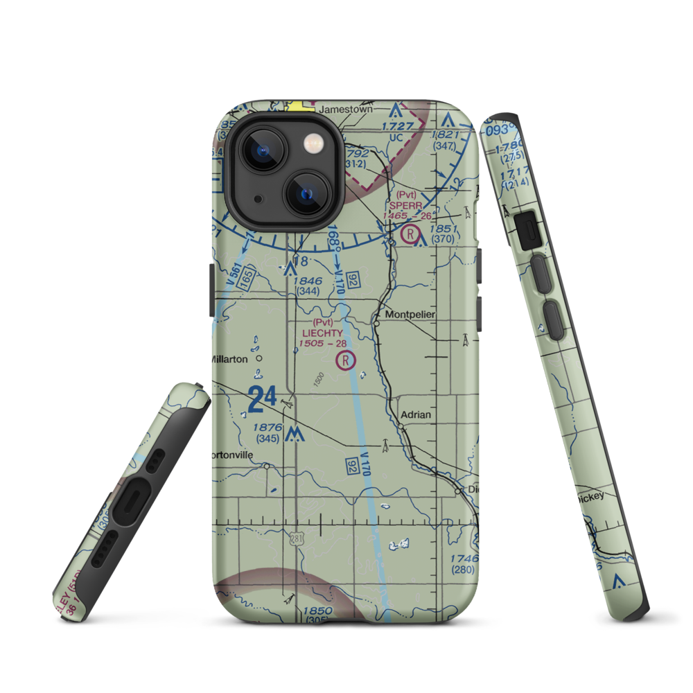 Liechty Farm Airport (8NA5) VFR Sectional  Tough iPhone Case iPhone 13 model shown