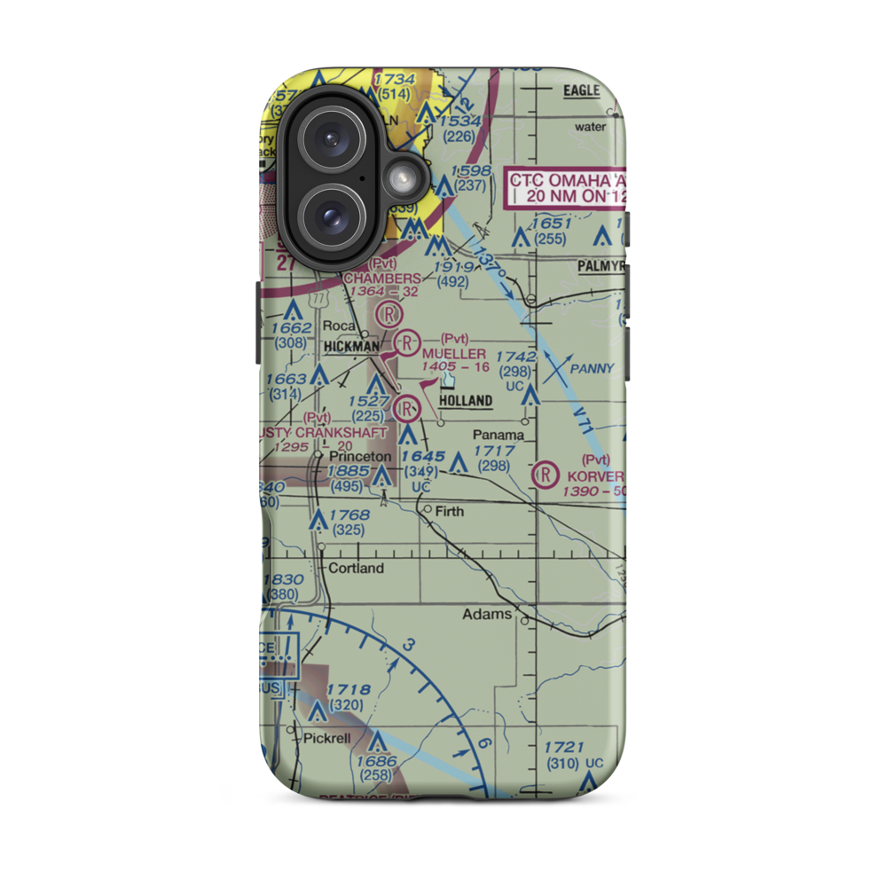 Liesveld Airport (NE53) VFR Sectional  Tough iPhone Case iPhone 16 Plus model shown