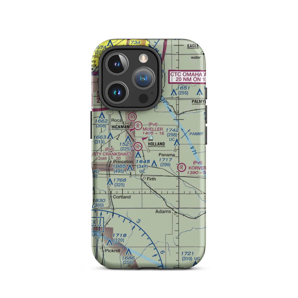 Liesveld Airport (NE53) VFR Sectional  Tough iPhone Case iPhone 16 Pro model shown