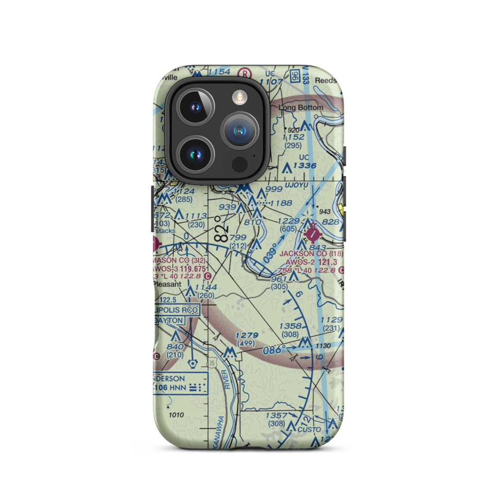 Lieving Airport (WV71) VFR Sectional  Tough iPhone Case iPhone 16 Pro model shown