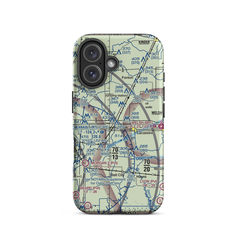 Light Plane Flyers Airfield (LS36) VFR Sectional  Tough iPhone Case iPhone 16 model shown