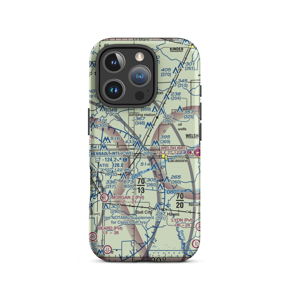 Light Plane Flyers Airfield (LS36) VFR Sectional  Tough iPhone Case iPhone 16 Pro model shown