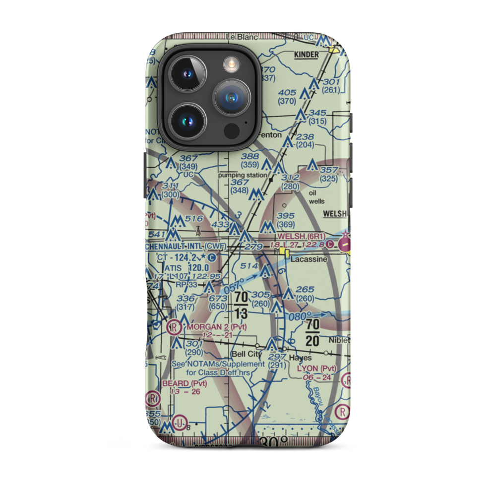 Light Plane Flyers Airfield (LS36) VFR Sectional  Tough iPhone Case iPhone 16 Pro Max model shown