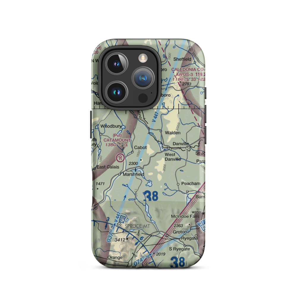 Lightning Bolt Field Airport (04VT) VFR Sectional  Tough iPhone Case iPhone 16 Pro model shown