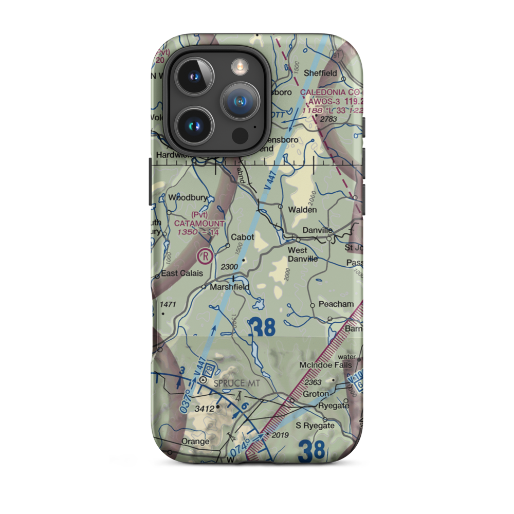 Lightning Bolt Field Airport (04VT) VFR Sectional  Tough iPhone Case iPhone 16 Pro Max model shown