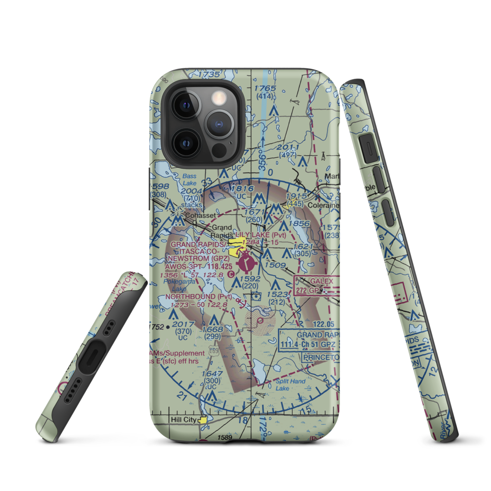 Lily Lake Seaplane Base (12MN) VFR Sectional  Tough iPhone Case iPhone 12 Pro model shown