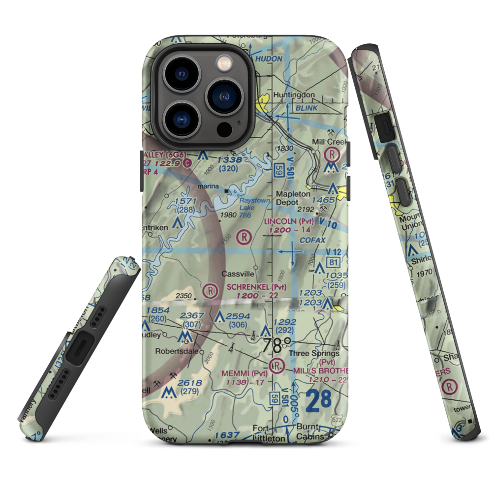 Lincoln Farms Airport (5PN8) VFR Sectional  Tough iPhone Case iPhone 13 Pro Max model shown