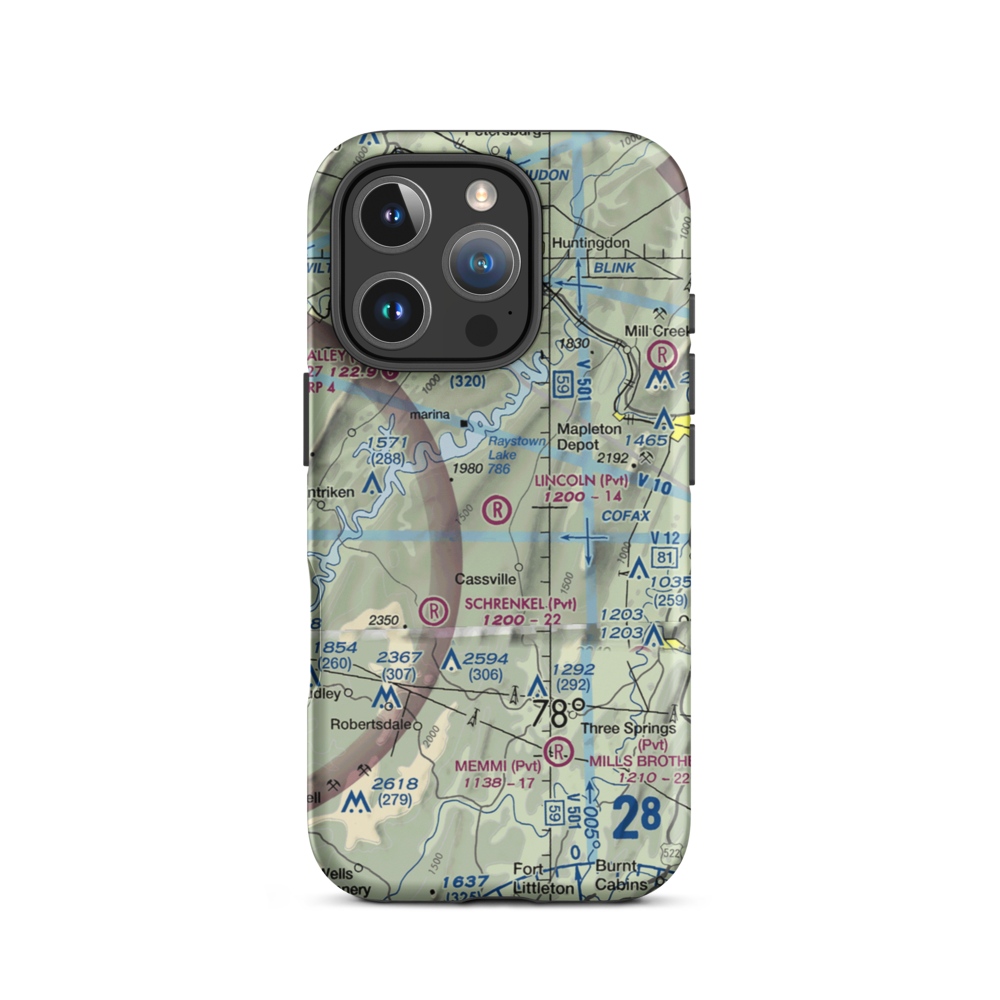 Lincoln Farms Airport (5PN8) VFR Sectional  Tough iPhone Case iPhone 16 Pro model shown