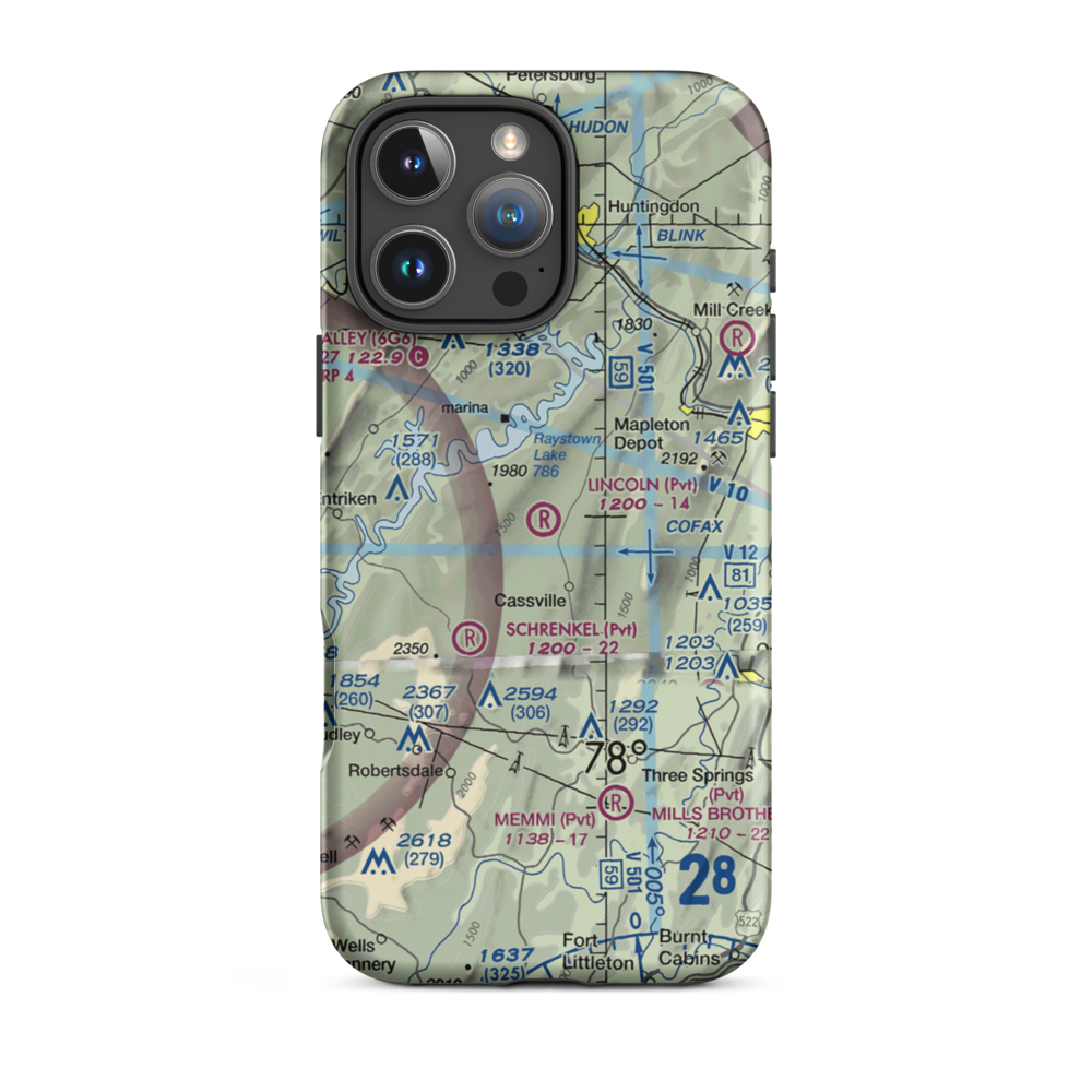 Lincoln Farms Airport (5PN8) VFR Sectional  Tough iPhone Case iPhone 16 Pro Max model shown