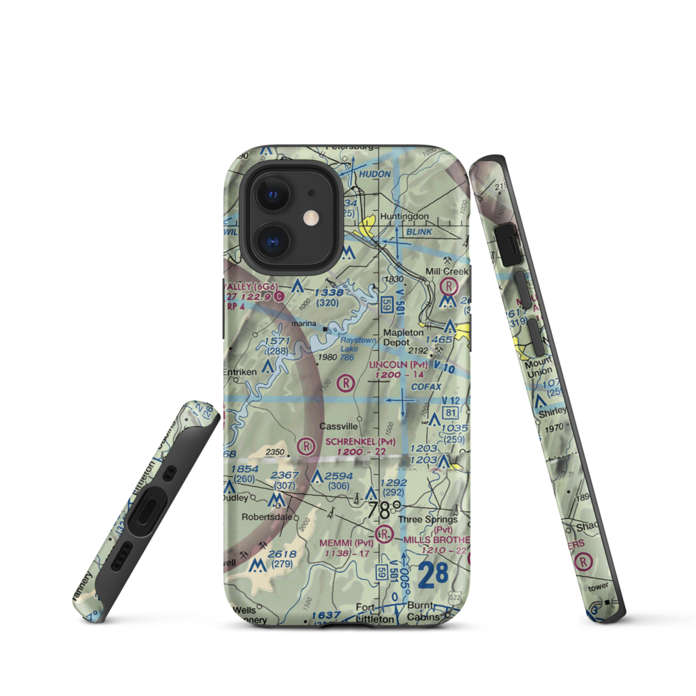 Lincoln Farms Airport (5PN8) VFR Sectional  Tough iPhone Case iPhone 12 mini model shown