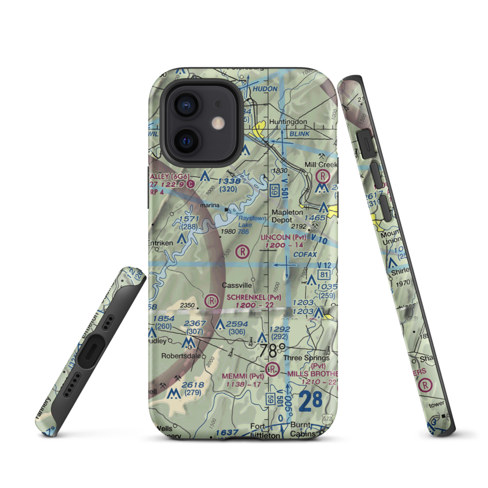 Lincoln Farms Airport (5PN8) VFR Sectional  Tough iPhone Case iPhone 12 model shown