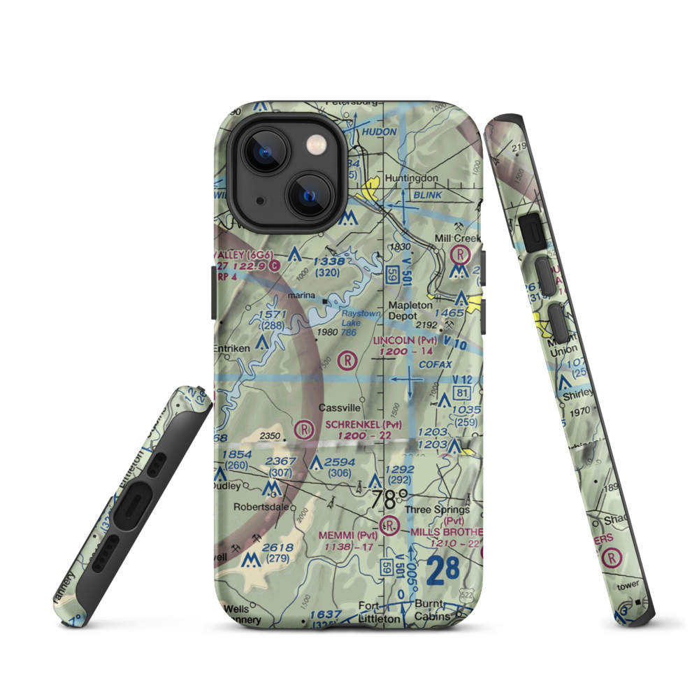 Lincoln Farms Airport (5PN8) VFR Sectional  Tough iPhone Case iPhone 13 model shown