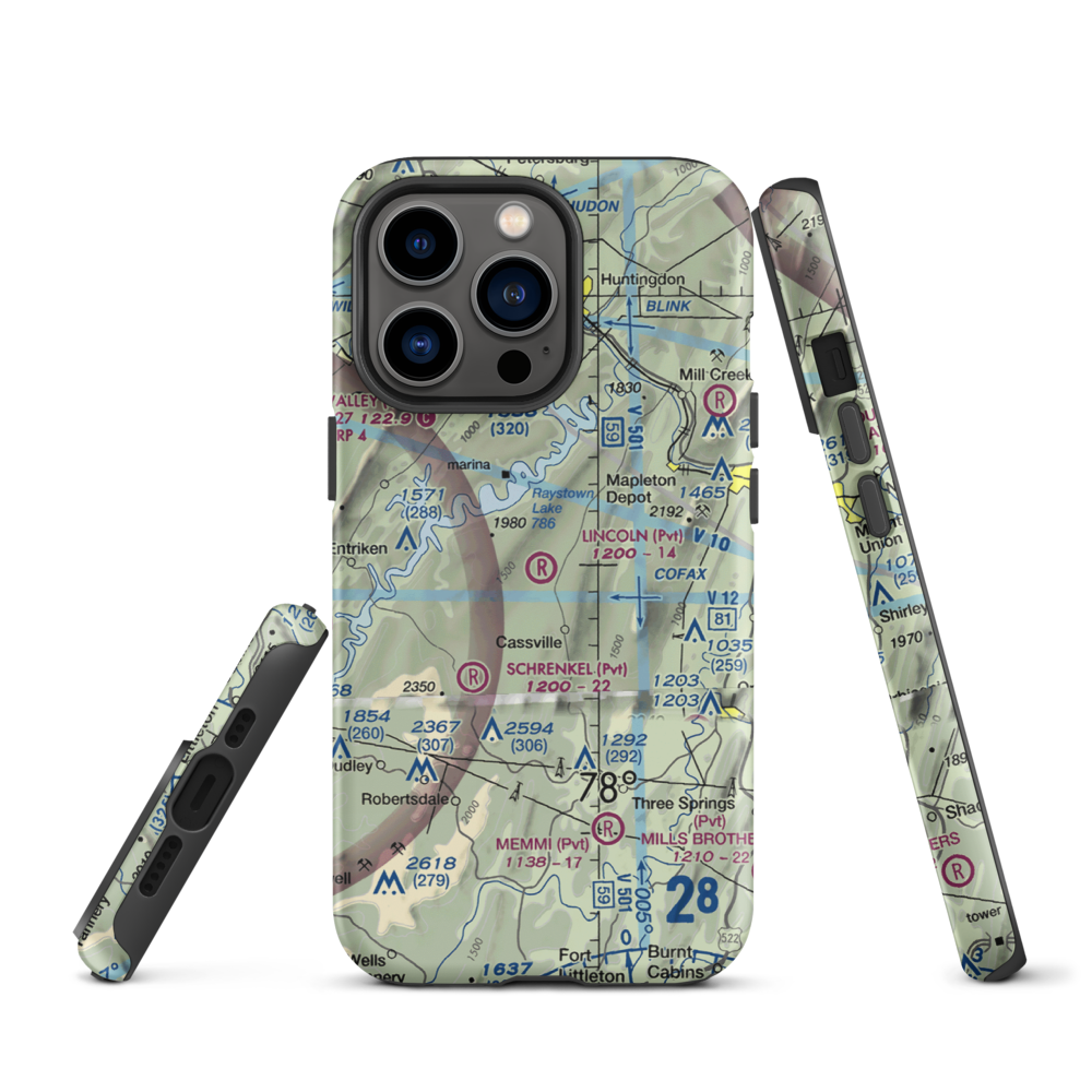 Lincoln Farms Airport (5PN8) VFR Sectional  Tough iPhone Case iPhone 13 Pro model shown