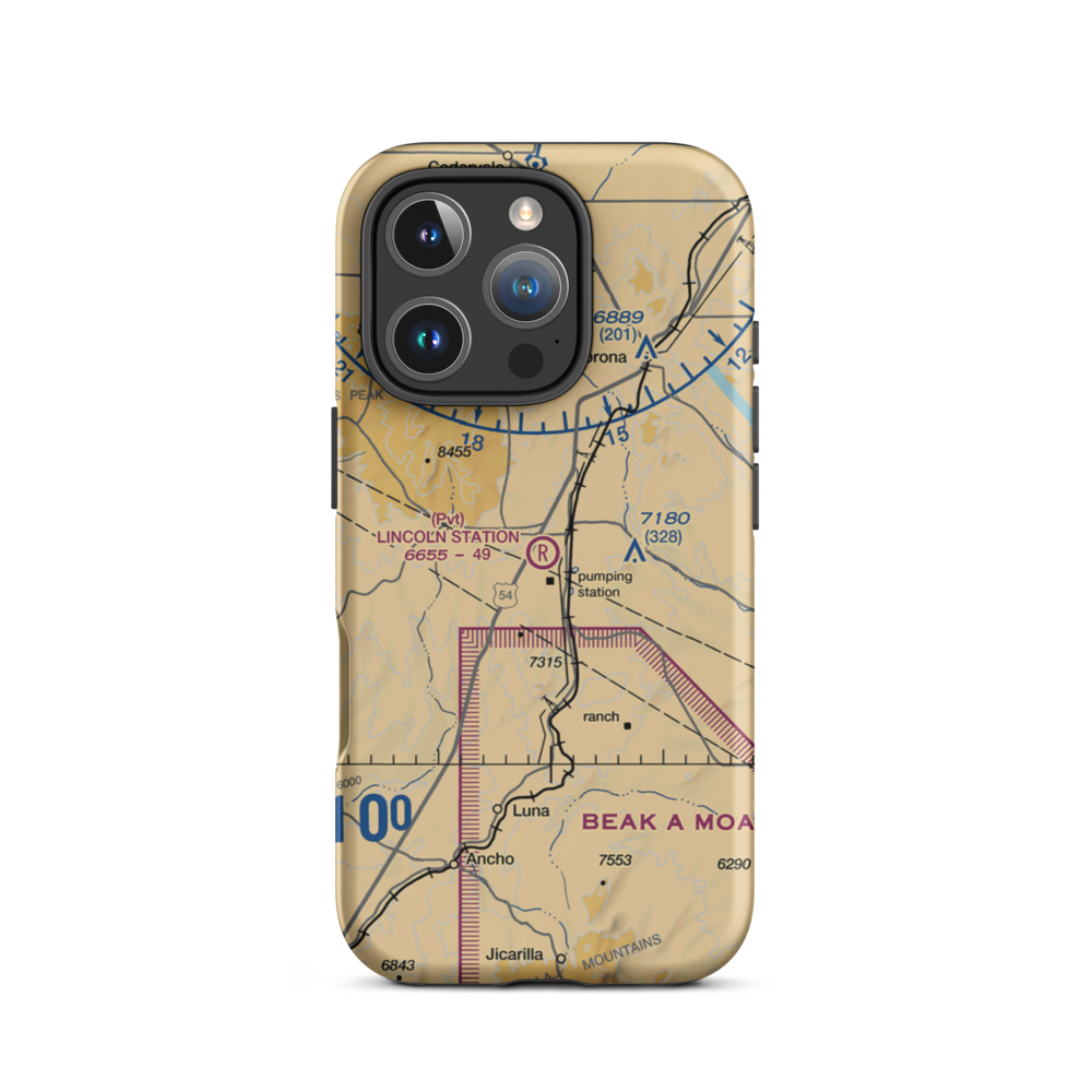 Lincoln Station Airport (NM25) VFR Sectional  Tough iPhone Case iPhone 16 Pro model shown