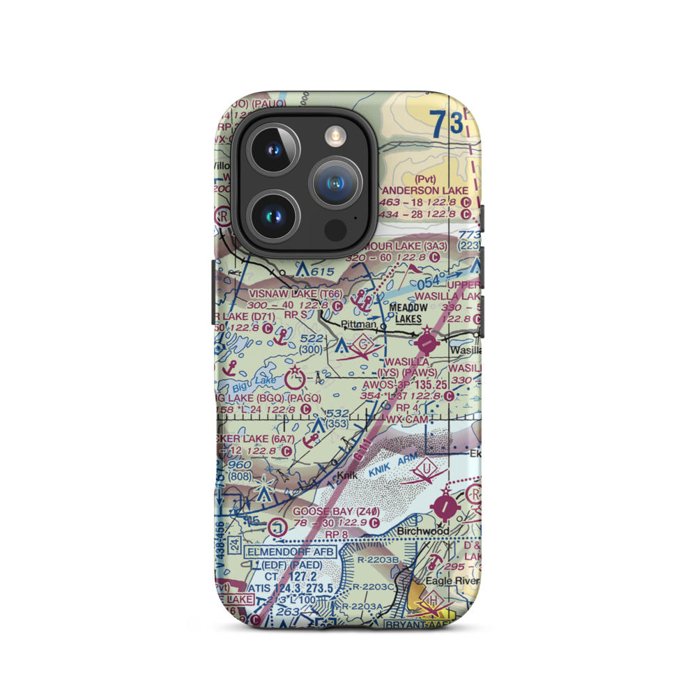 Lincoln Village Airpark (89AK) VFR Sectional  Tough iPhone Case iPhone 16 Pro model shown