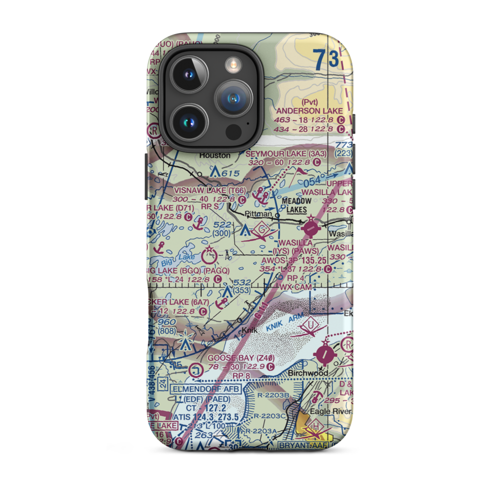 Lincoln Village Airpark (89AK) VFR Sectional  Tough iPhone Case iPhone 16 Pro Max model shown