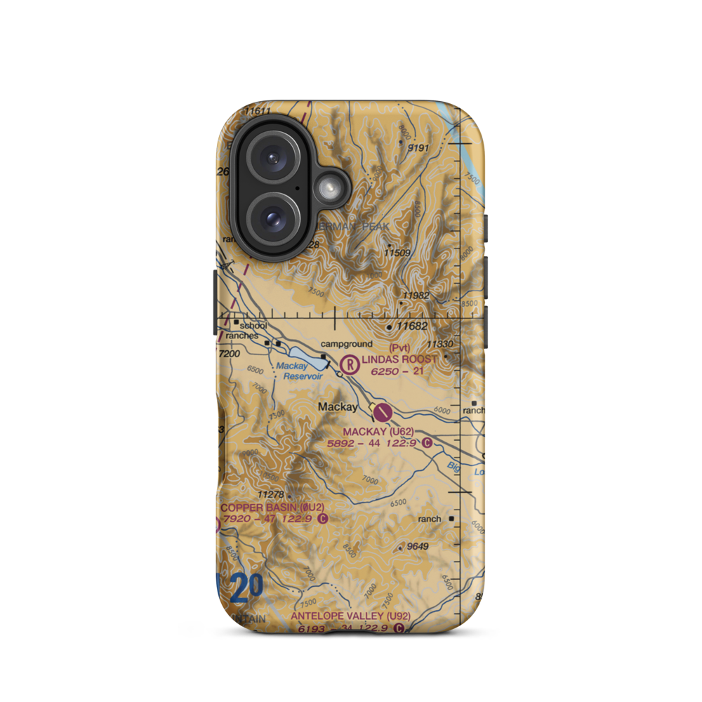 Linda's Roost Airport (2ID2) VFR Sectional  Tough iPhone Case iPhone 16 model shown