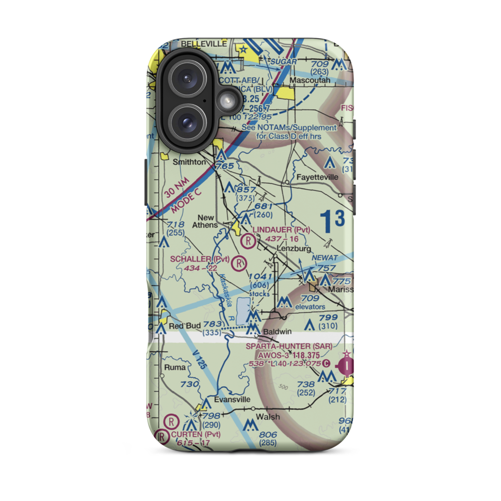 Lindauer Airport (83LL) VFR Sectional  Tough iPhone Case iPhone 16 Plus model shown