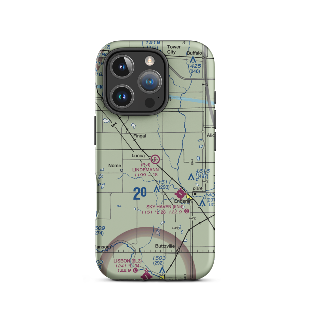 Lindemann Airport (ND35) VFR Sectional  Tough iPhone Case iPhone 16 Pro model shown