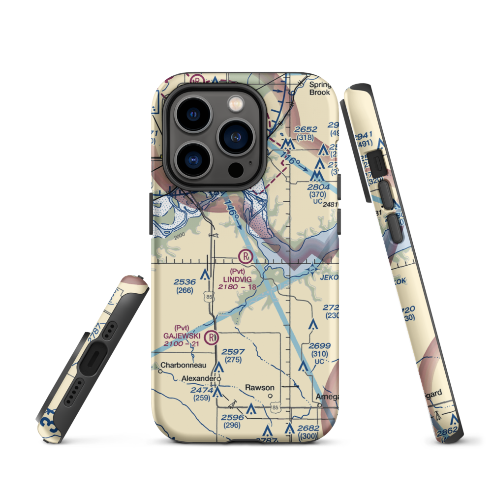Lindvig Airstrip (4NA0) VFR Sectional  Tough iPhone Case iPhone 14 Pro model shown