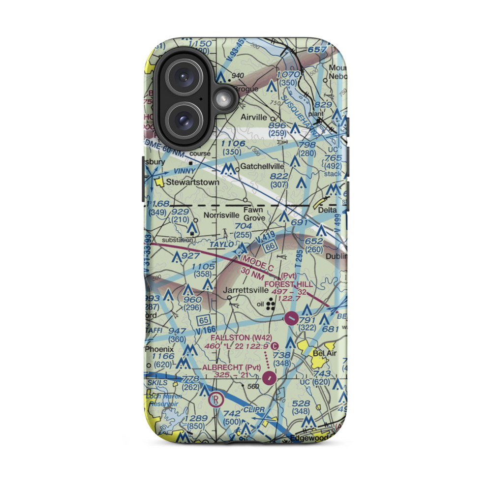 Links Airport (MD88) VFR Sectional  Tough iPhone Case iPhone 16 Plus model shown