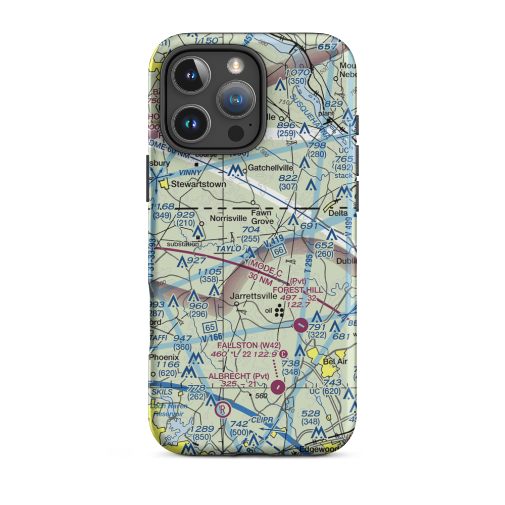 Links Airport (MD88) VFR Sectional  Tough iPhone Case iPhone 16 Pro Max model shown