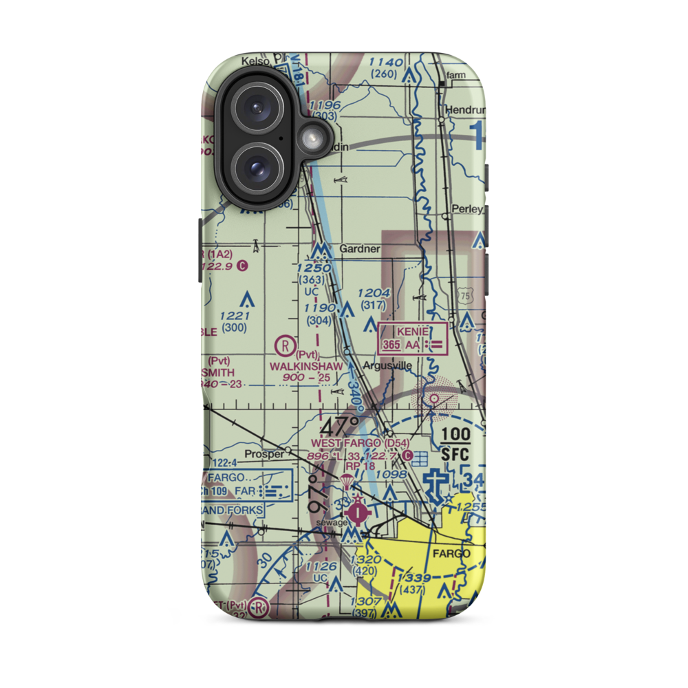 Lisburg Airport (6ND3) VFR Sectional  Tough iPhone Case iPhone 16 Plus model shown