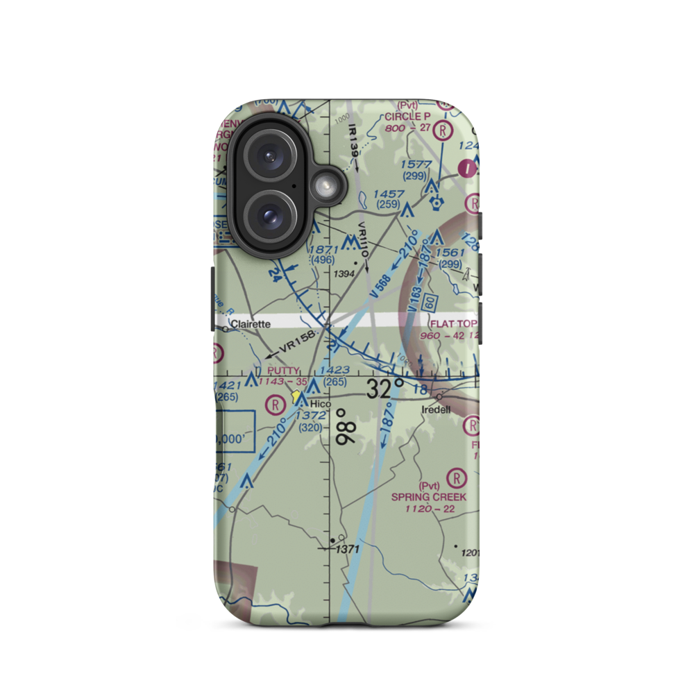 Little C Ranch Heliport (4T7) VFR Sectional  Tough iPhone Case iPhone 16 model shown