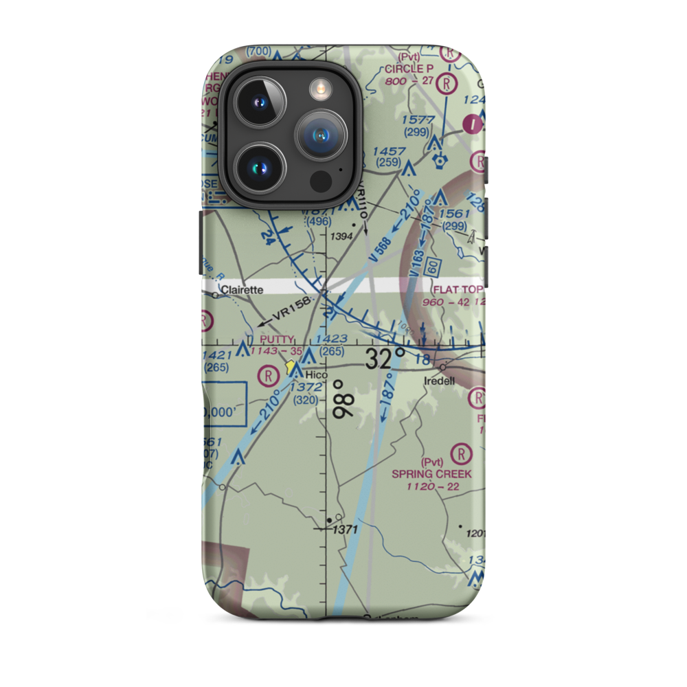 Little C Ranch Heliport (4T7) VFR Sectional  Tough iPhone Case iPhone 16 Pro Max model shown