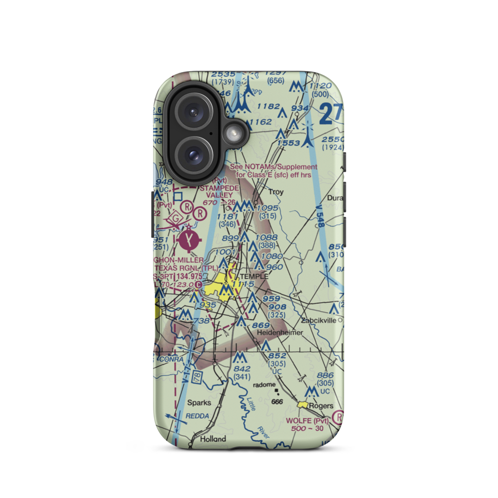 Little Elm Field (US-0141) VFR Sectional  Tough iPhone Case iPhone 16 model shown