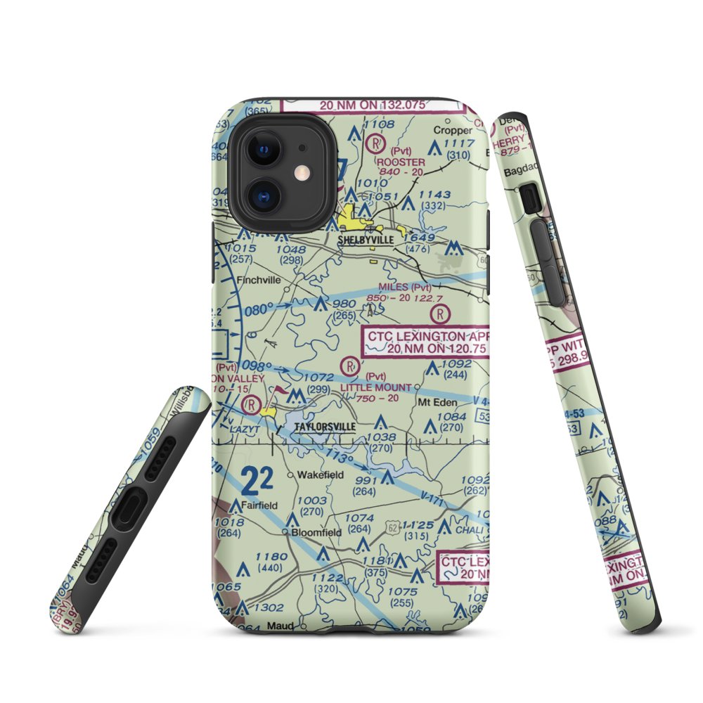 Little Mount International Airport (7KY3) VFR Sectional  Tough iPhone Case iPhone 11 model shown