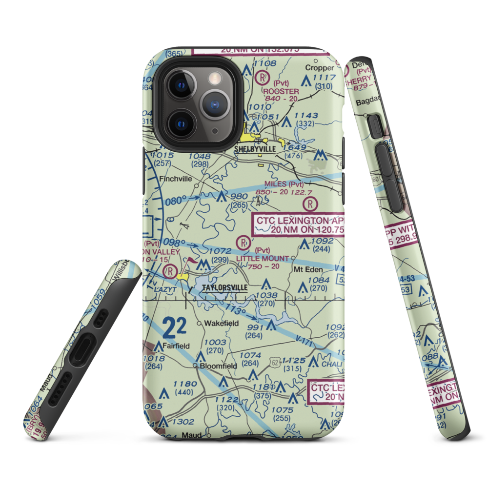 Little Mount International Airport (7KY3) VFR Sectional  Tough iPhone Case iPhone 11 Pro model shown