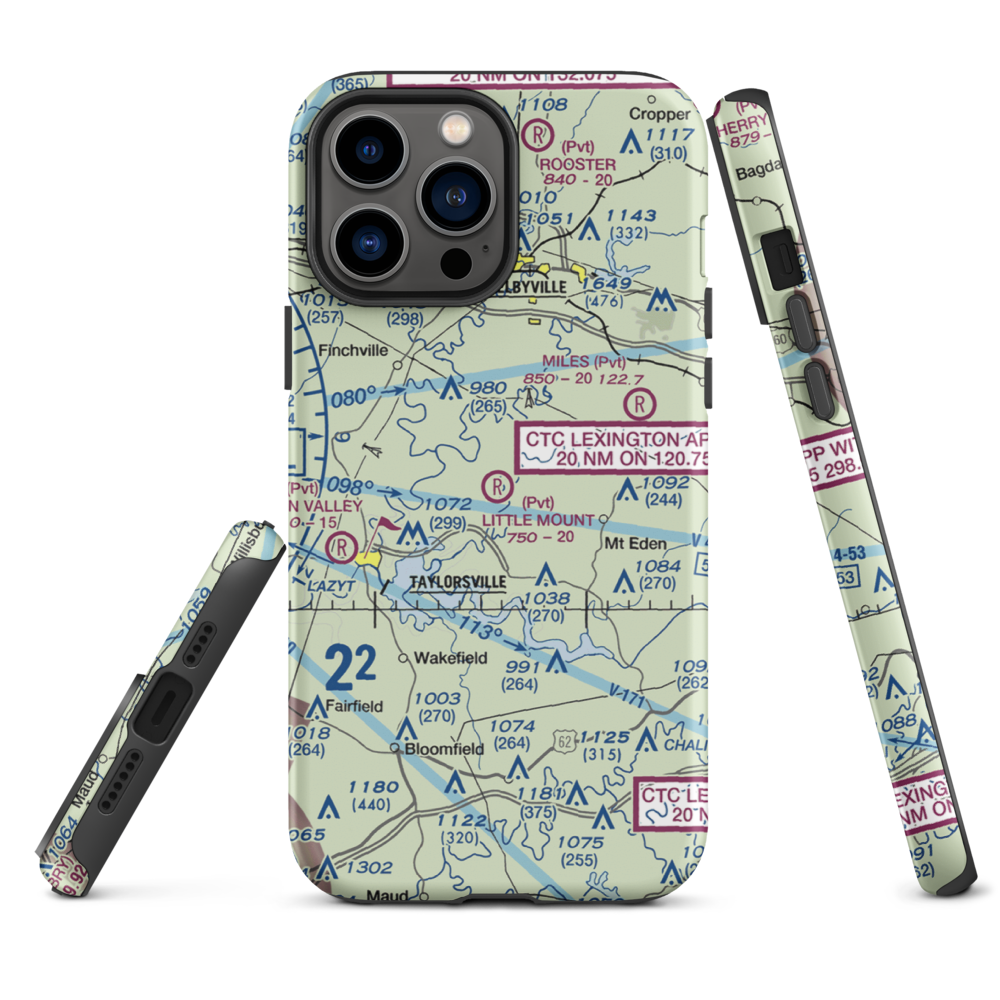 Little Mount International Airport (7KY3) VFR Sectional  Tough iPhone Case iPhone 13 Pro Max model shown