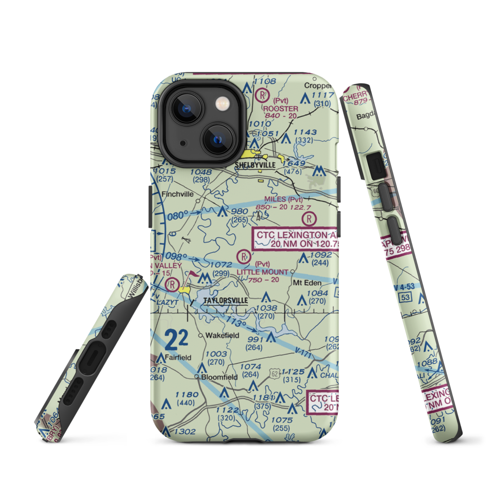 Little Mount International Airport (7KY3) VFR Sectional  Tough iPhone Case iPhone 14 model shown