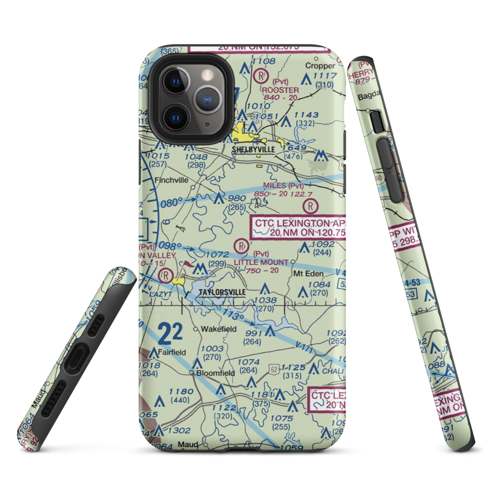 Little Mount International Airport (7KY3) VFR Sectional  Tough iPhone Case iPhone 11 Pro Max model shown
