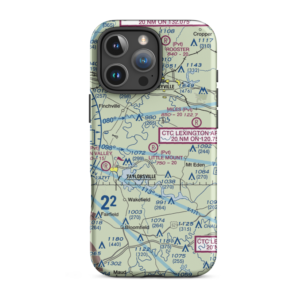 Little Mount International Airport (7KY3) VFR Sectional  Tough iPhone Case iPhone 16 Pro Max model shown