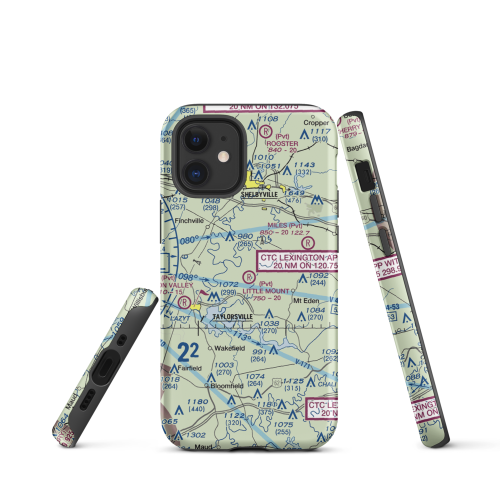 Little Mount International Airport (7KY3) VFR Sectional  Tough iPhone Case iPhone 12 mini model shown