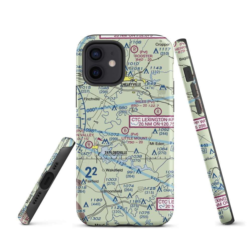 Little Mount International Airport (7KY3) VFR Sectional  Tough iPhone Case iPhone 12 model shown