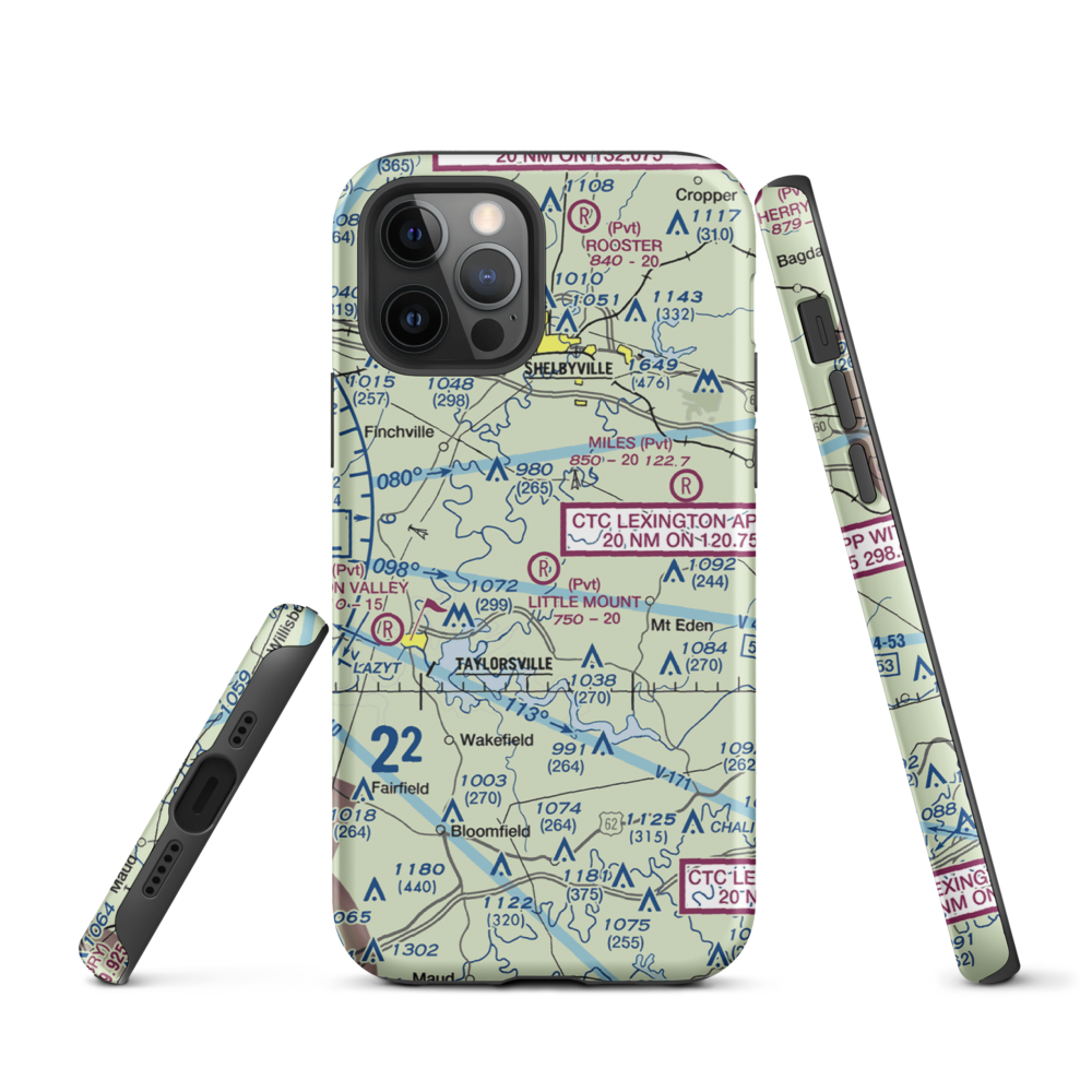 Little Mount International Airport (7KY3) VFR Sectional  Tough iPhone Case iPhone 12 Pro model shown