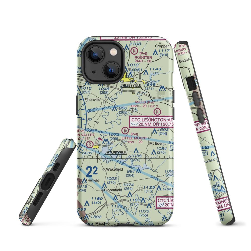 Little Mount International Airport (7KY3) VFR Sectional  Tough iPhone Case iPhone 13 model shown