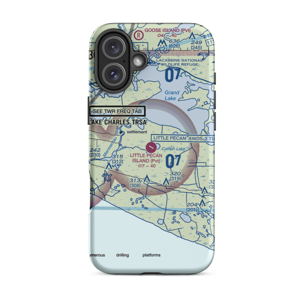 Little Pecan Island Airport (3LA4) VFR Sectional  Tough iPhone Case iPhone 16 Plus model shown