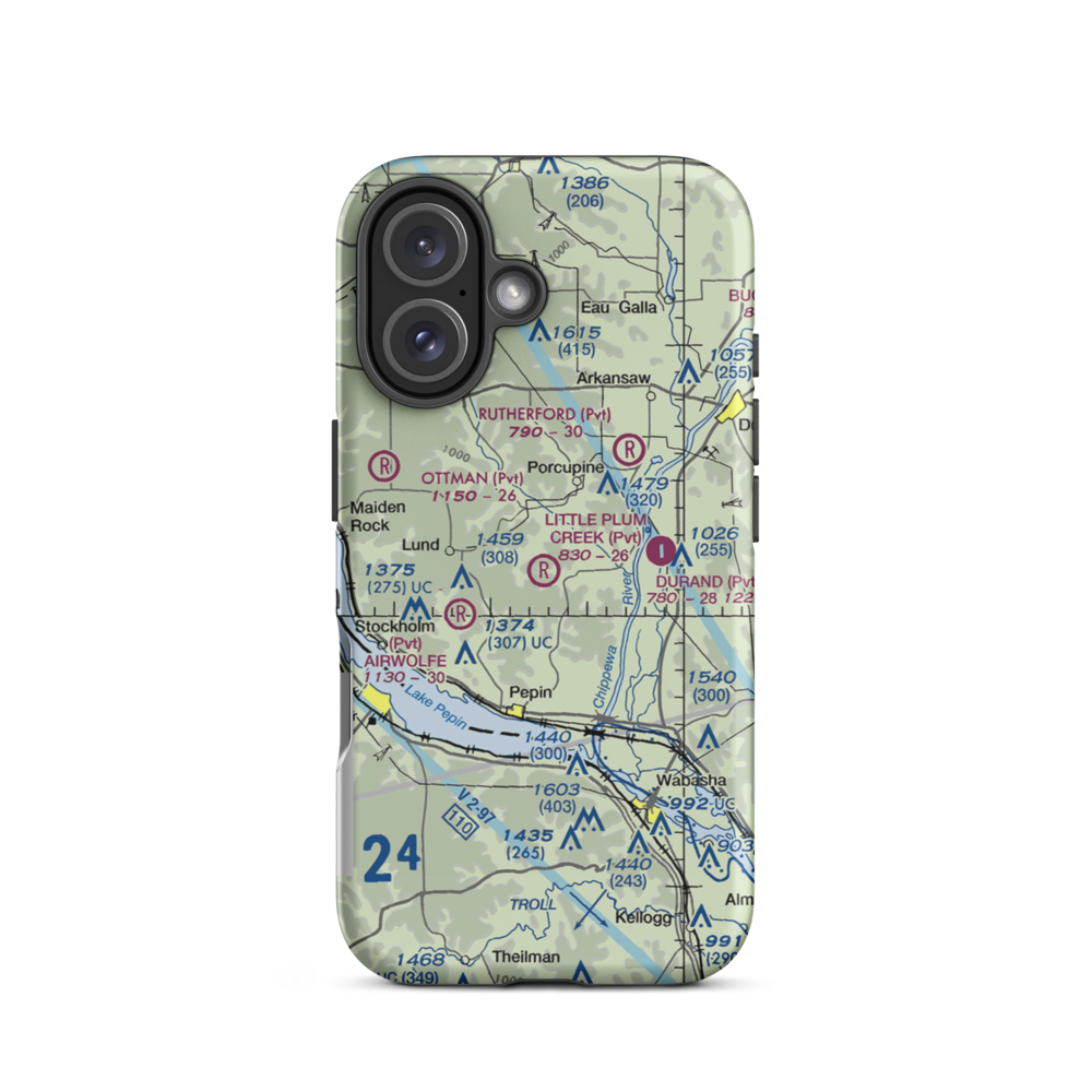 Little Plum Creek Airport (25WN) VFR Sectional  Tough iPhone Case iPhone 16 model shown