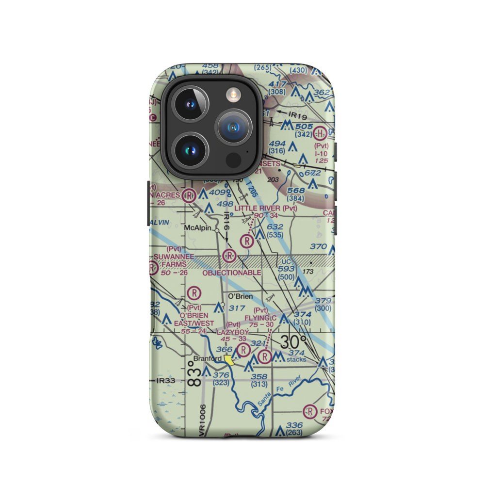 Little River Airport (FL10) VFR Sectional  Tough iPhone Case iPhone 16 Pro model shown